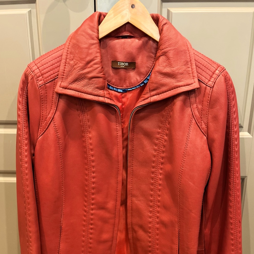 Vintage Red leather women’s jacket size small